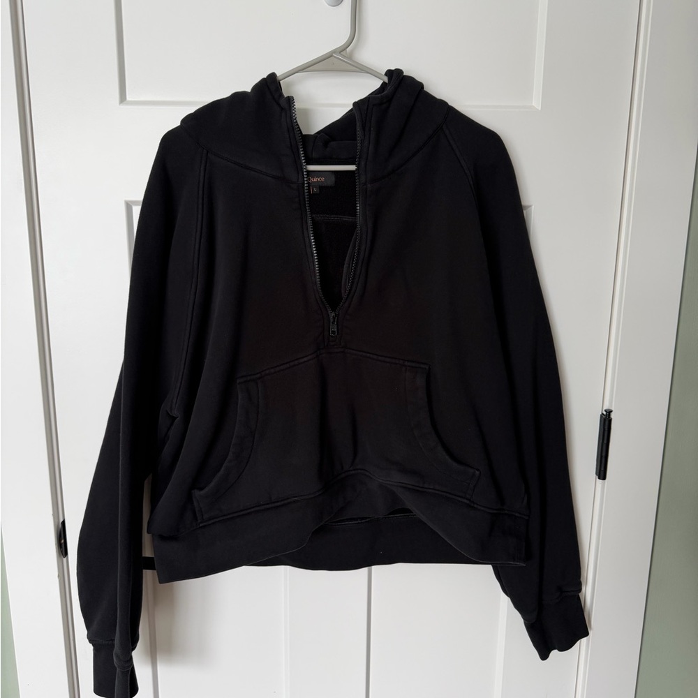 Organic Heavyweight Fleece
Cropped Half Zip Hoodie